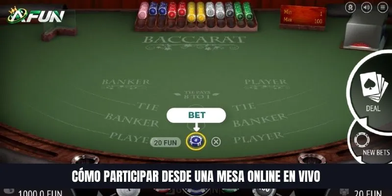 Cómo participar desde una mesa online en vivo