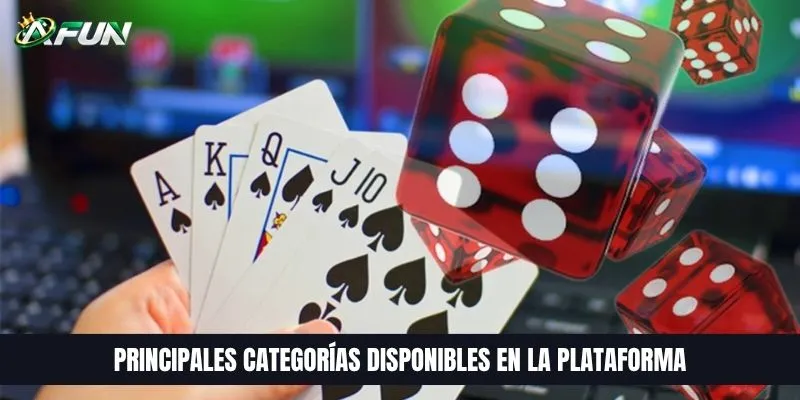 Principales categorías disponibles en la plataforma