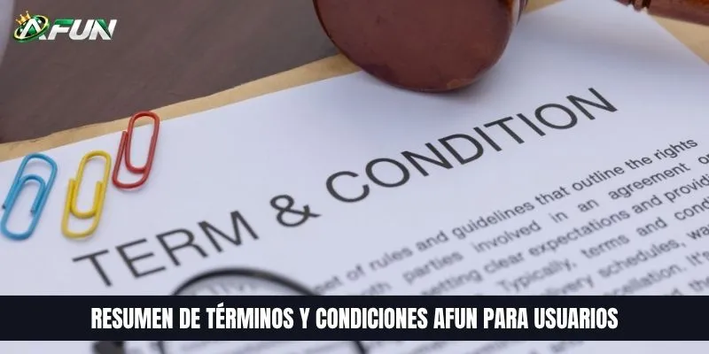 Resumen de términos y condiciones AFUN para usuarios